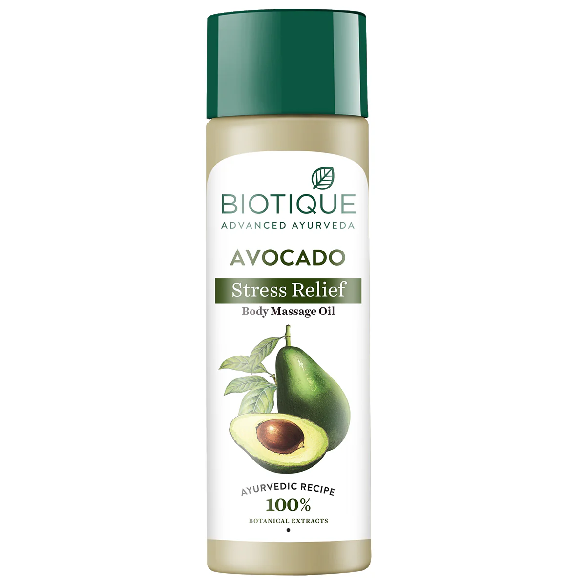 Picture of Biotique Advanced Ayurveda Bio Avocado Stress Relief Body Massage Oil - 200 ml