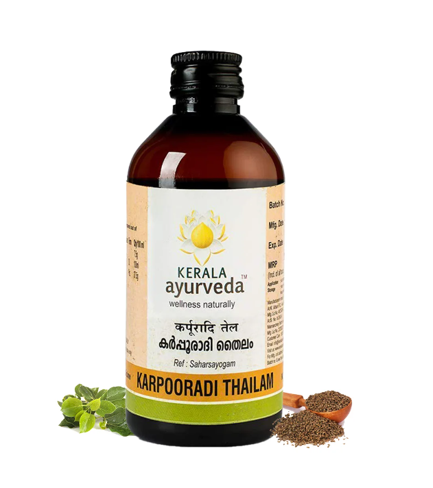 Show details for Kerala Ayurveda Karpooradi Thailam (Oil) - 200 ML Picture of Kerala Ayurveda Karpooradi Thailam (Oil) - 200 ML