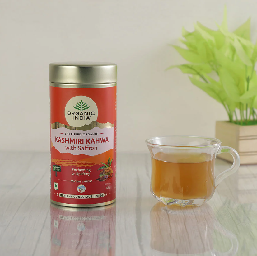 Picture of Organic India Kashmiri Kahwa with Saffron Tin - 100 GM