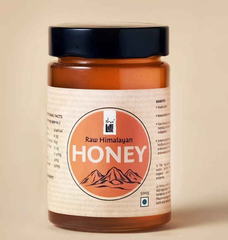 Picture of Isha Life Raw and Wild Himalayan Honey. Sourced from the regions of Jammu, Reasi, Doda and Udhampur (500gms)