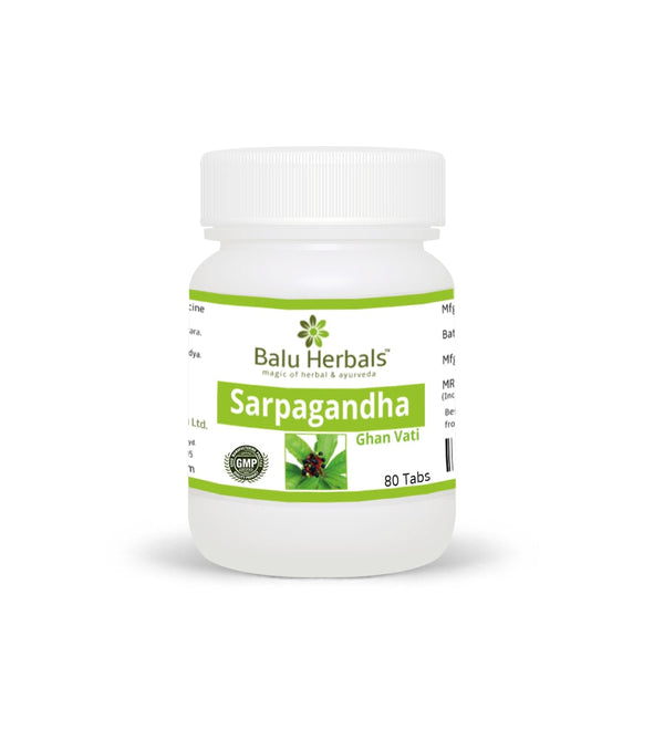 Show details for Balu Herbals Sarpagandha Ghan Vati Tablets - 80 Tabs Picture of Balu Herbals Sarpagandha Ghan Vati Tablets - 80 Tabs