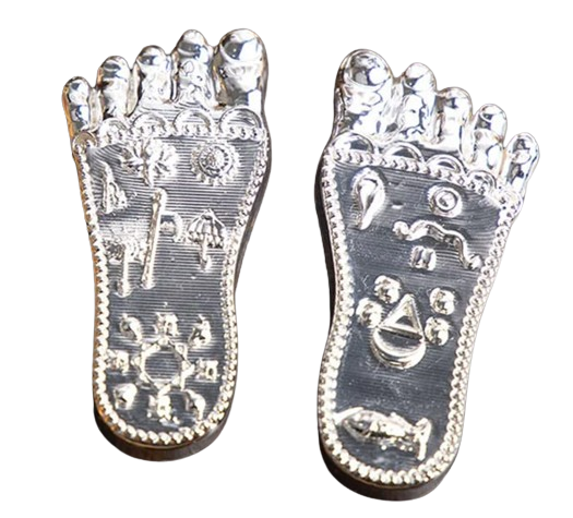 Show details for Svastika Shree Krishna Charan Paduka Lotus Feet - With Base Picture of Svastika Shree Krishna Charan Paduka Lotus Feet - With Base