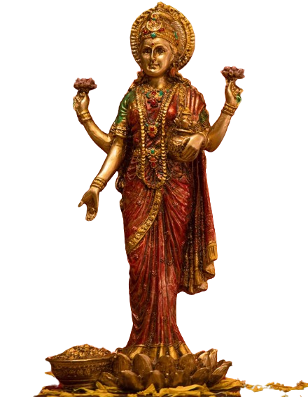 Picture of Svastika Goddess Maa Lakshmi Standing Idol Murti with Antique/Copper Finish - 10 Inches