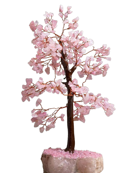 Picture of Svastika Rose Quartz Crystal Tree - 300 Beads