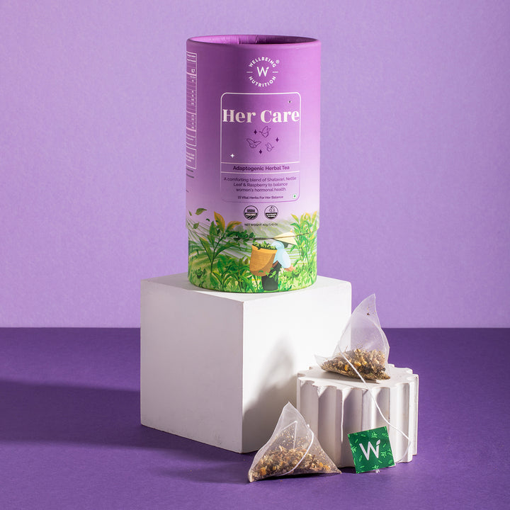 Show details for Wellbeing Nutrition Her Care Adaptogenic Herbal Tea - 20 Tea Bags Picture of Wellbeing Nutrition Her Care Adaptogenic Herbal Tea - 20 Tea Bags