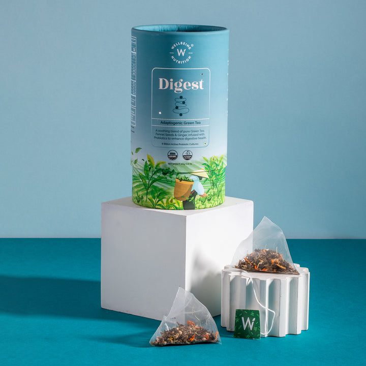 Show details for Wellbeing Nutrition Digest Adaptogenic Green Tea - 20 Tea Bags Picture of Wellbeing Nutrition Digest Adaptogenic Green Tea - 20 Tea Bags
