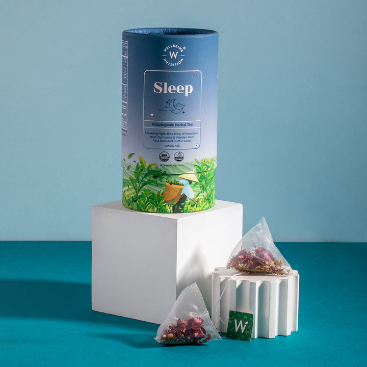 Show details for Wellbeing Nutrition Sleep Adaptogenic Herbal Tea - 20 Tea Bags Picture of Wellbeing Nutrition Sleep Adaptogenic Herbal Tea - 20 Tea Bags