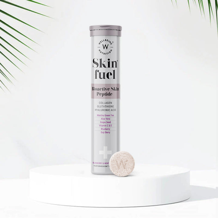 Show details for Wellbeing Nutrition Skin Fuel Effervescent Tablets - 15 Tabs Picture of Wellbeing Nutrition Skin Fuel Effervescent Tablets - 15 Tabs