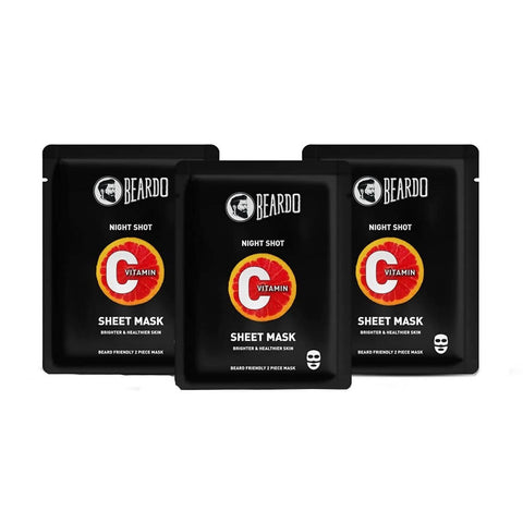 Show details for Beardo Night Shot Vitamin C Sheet Masks - Pack of 3 Picture of Beardo Night Shot Vitamin C Sheet Masks - Pack of 3