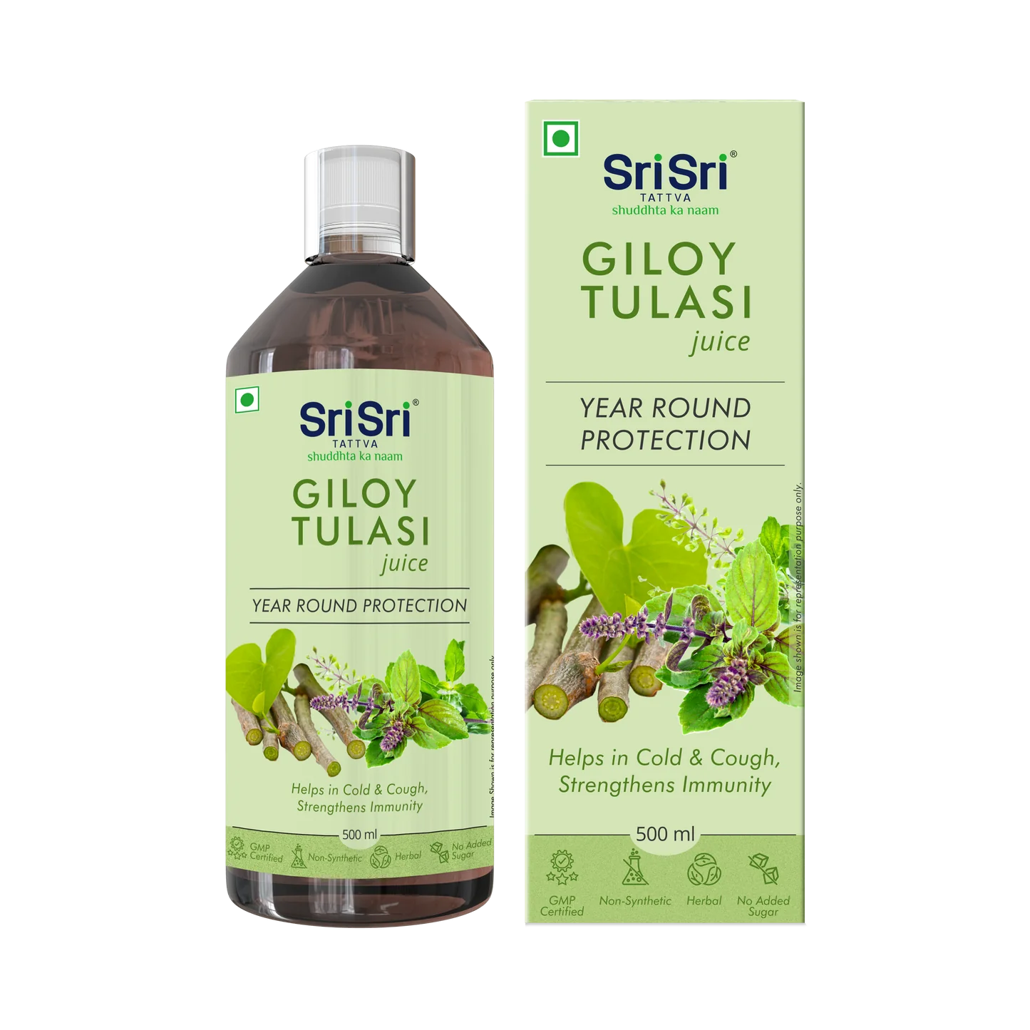 Picture of Sri Sri Tattva Giloy Tulsi Juice - 500 ML