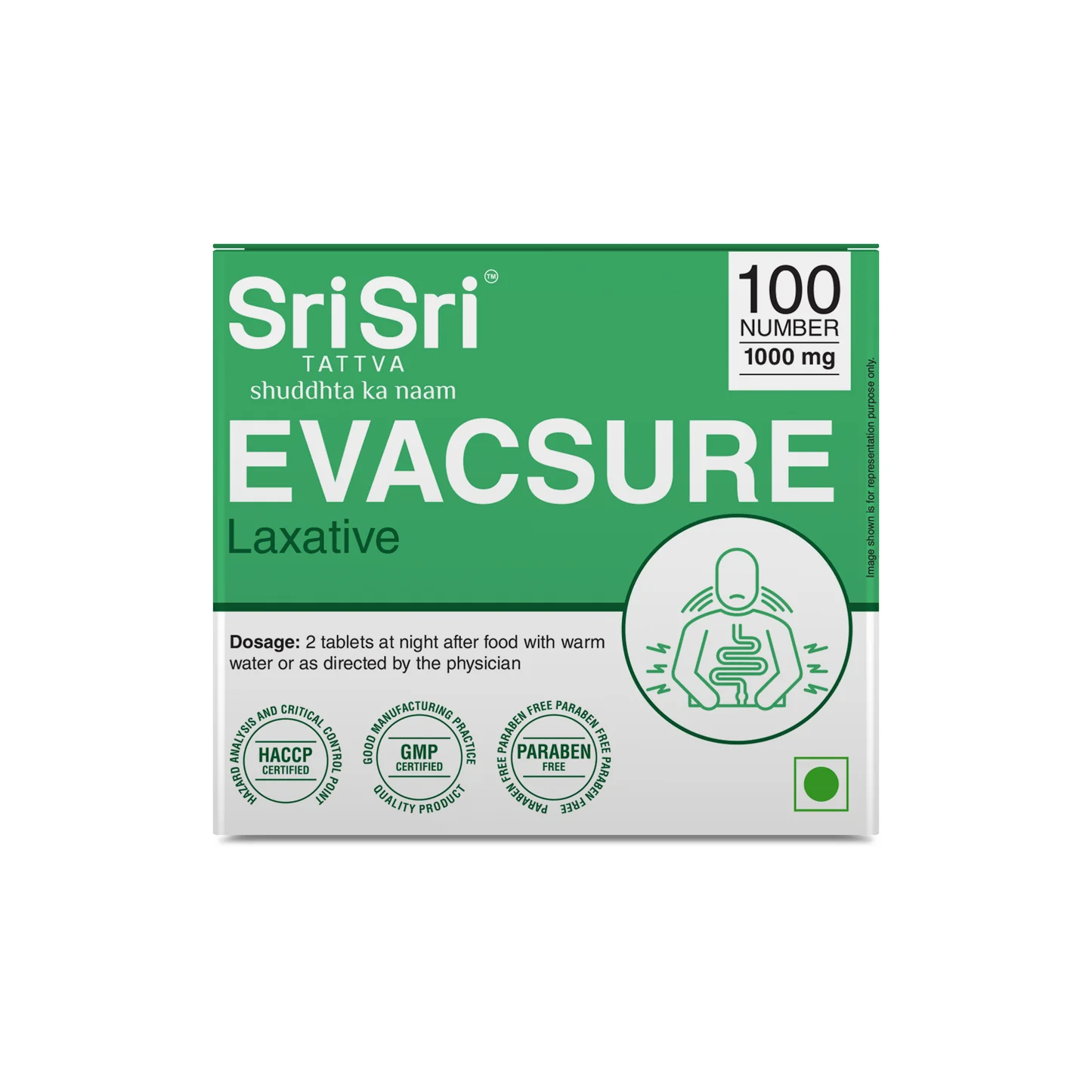 Show details for Sri Sri Tattva Evacsure Laxative Tablets - 100 Tabs Picture of Sri Sri Tattva Evacsure Laxative Tablets - 100 Tabs