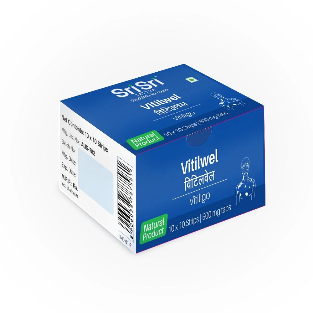 Show details for Sri Sri Tattva Vitilwel Vitiligo Tablets - 100 Tabs Picture of Sri Sri Tattva Vitilwel Vitiligo Tablets - 100 Tabs