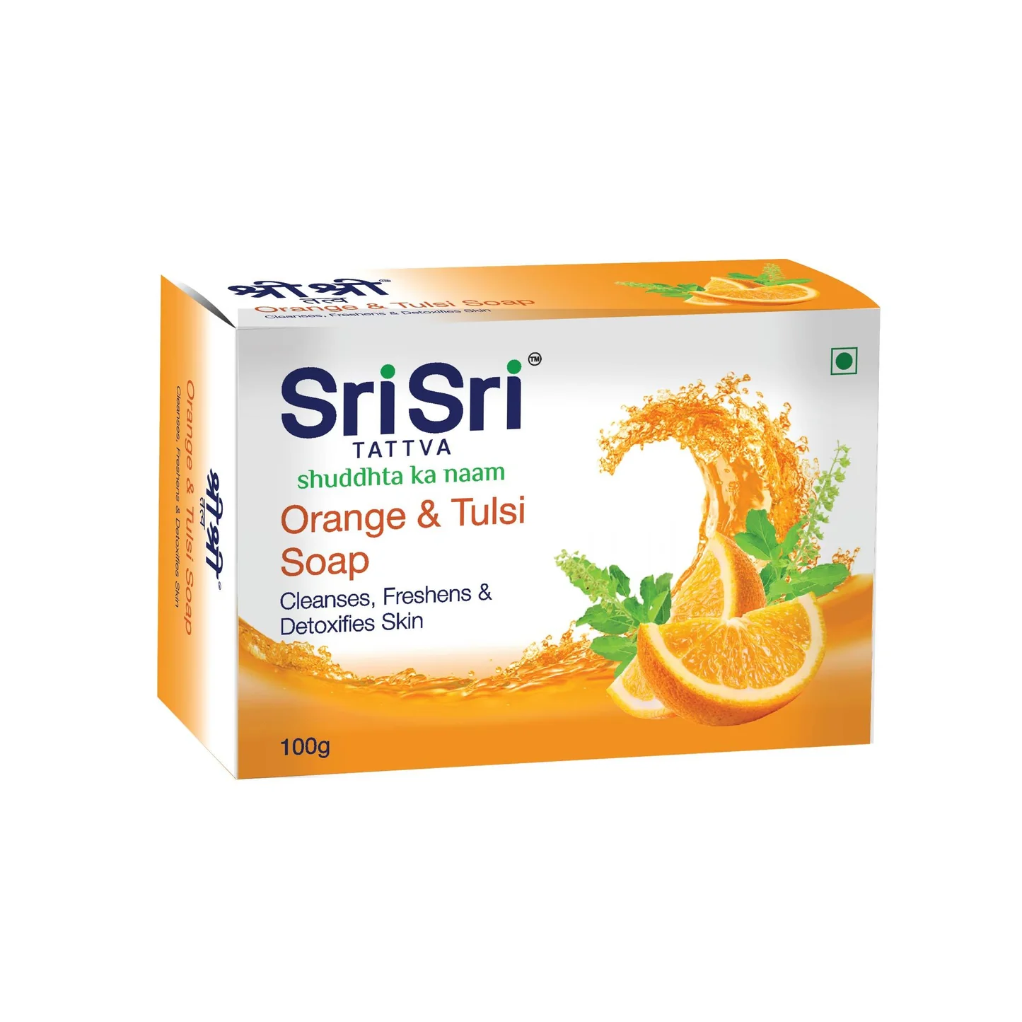 Show details for Sri Sri Tattva Orange & Tulsi Soap - 100 GM Picture of Sri Sri Tattva Orange & Tulsi Soap - 100 GM