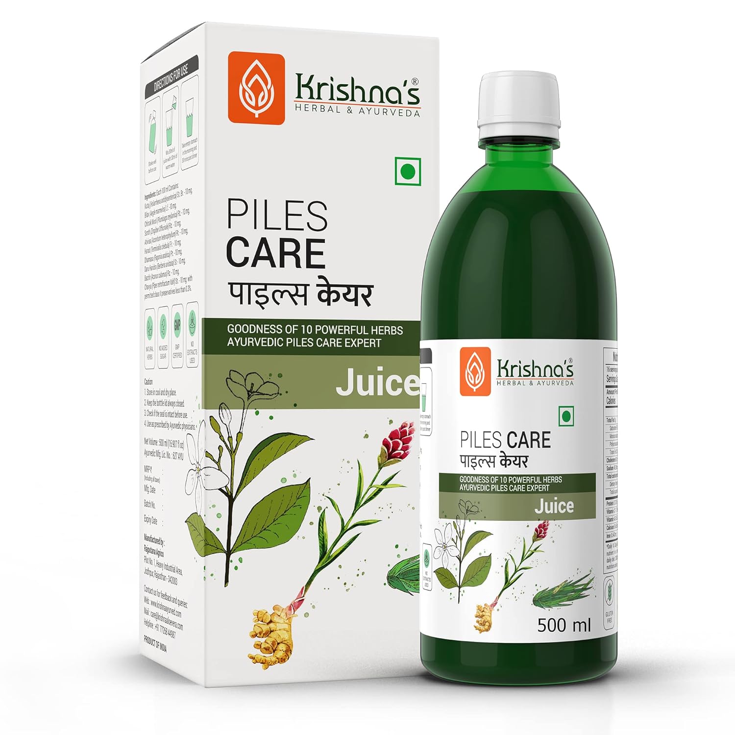 Show details for Krishna's Herbal & Ayurveda Piles Care Juice - 500 ML Picture of Krishna's Herbal & Ayurveda Piles Care Juice - 500 ML