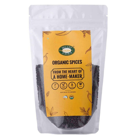 Picture of Millet Amma Organic Mustard Black Big Seeds - 200 GM