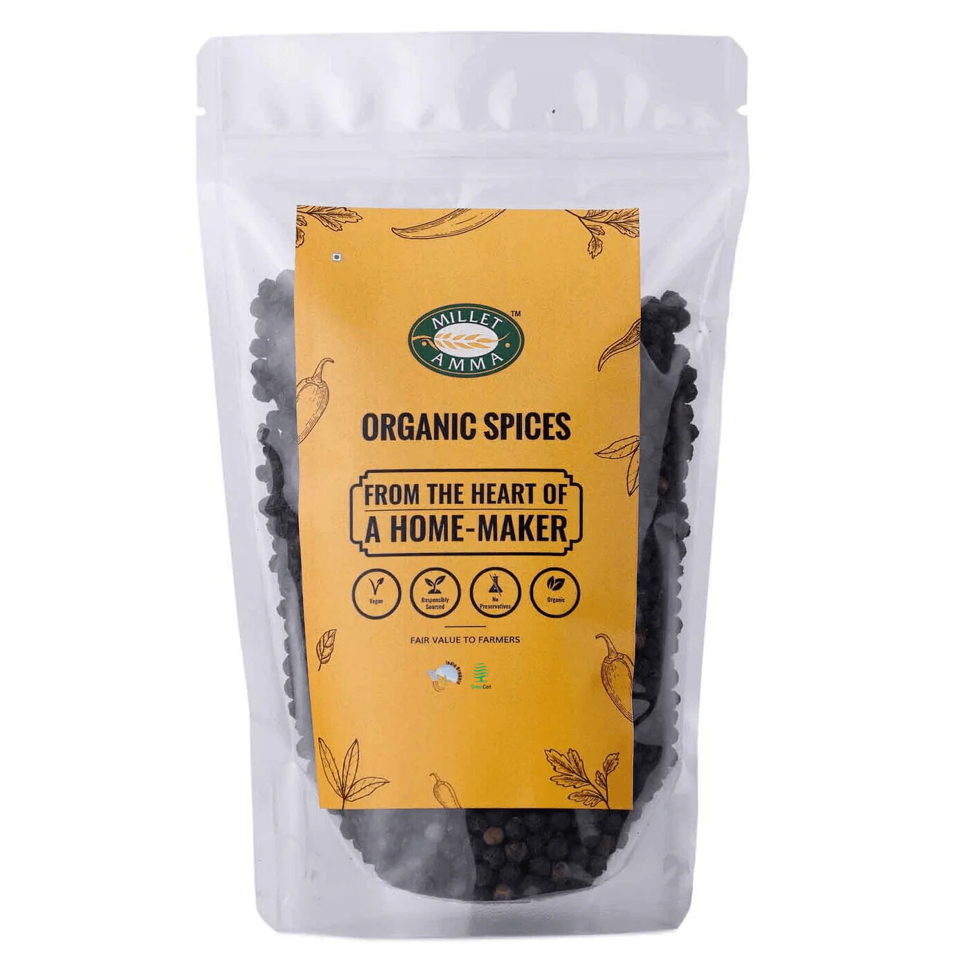 Show details for Millet Amma Black Pepper Corns - 100 GM Picture of Millet Amma Black Pepper Corns - 100 GM