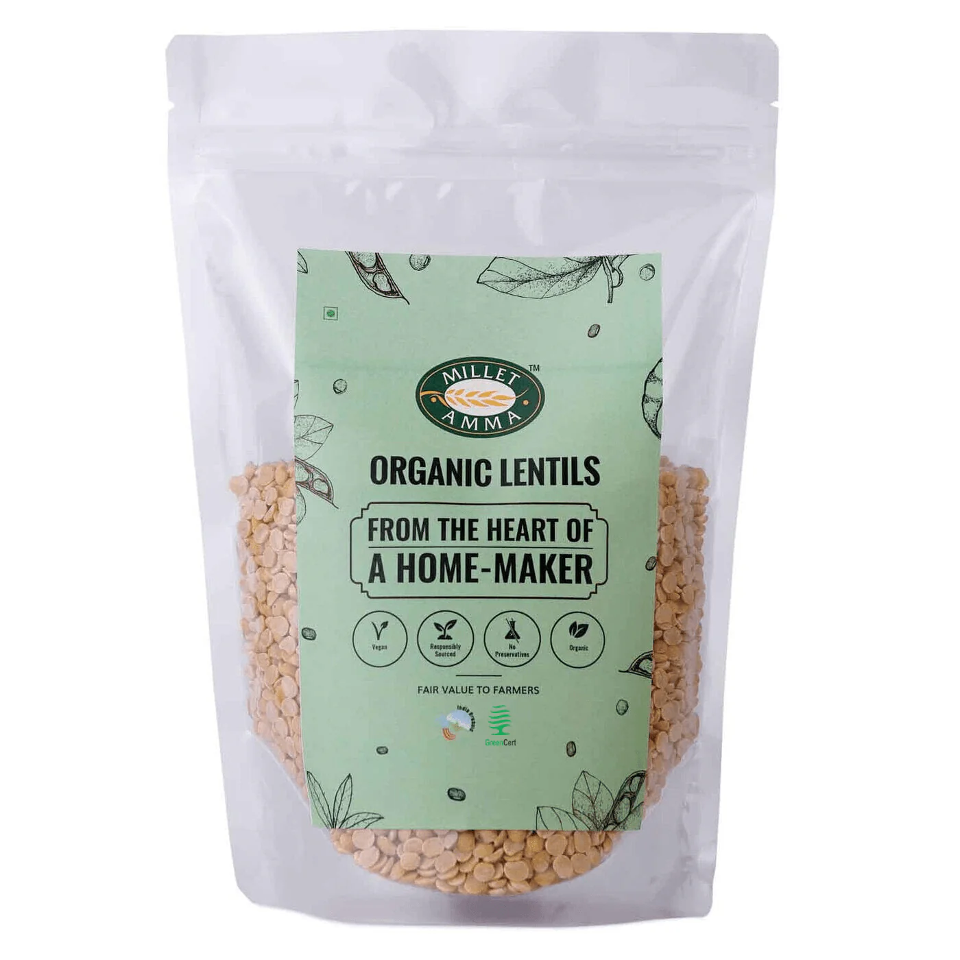 Picture of Millet Amma Organic Lentils Toor Dal - 500 GM