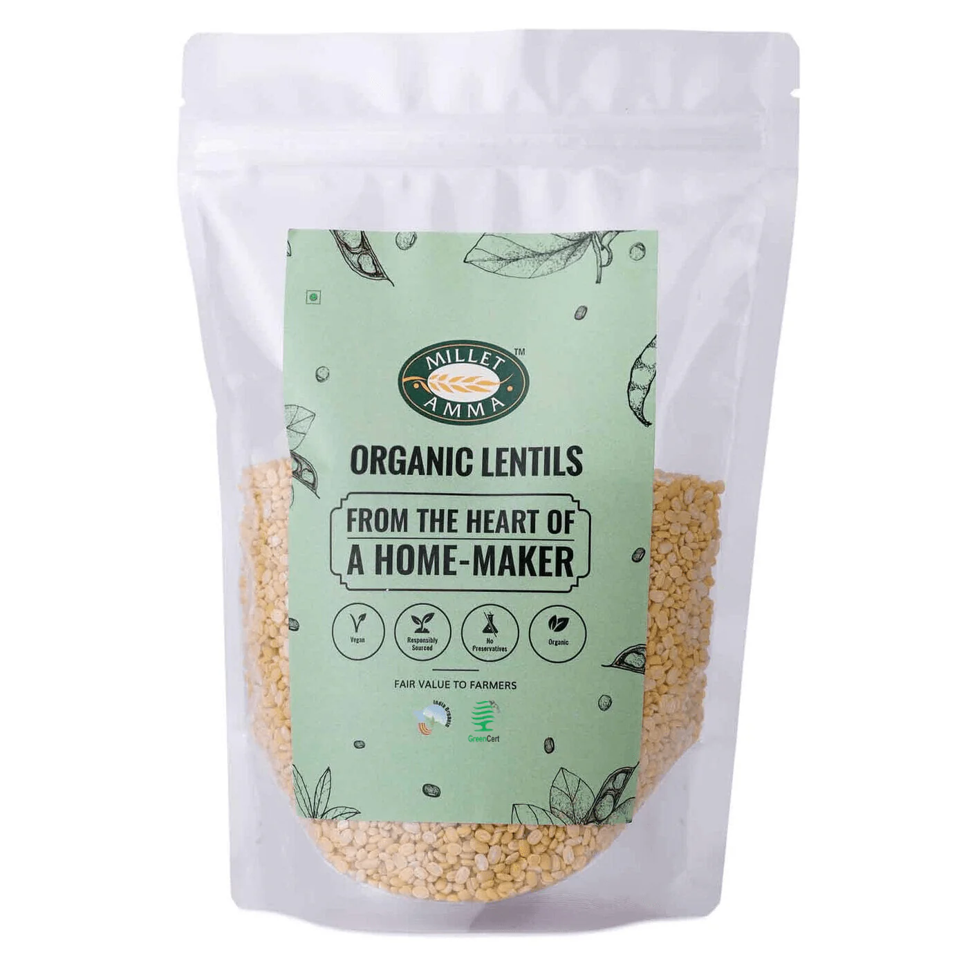 Picture of Millet Amma Organic Moong Dal Yellow - 500 GM