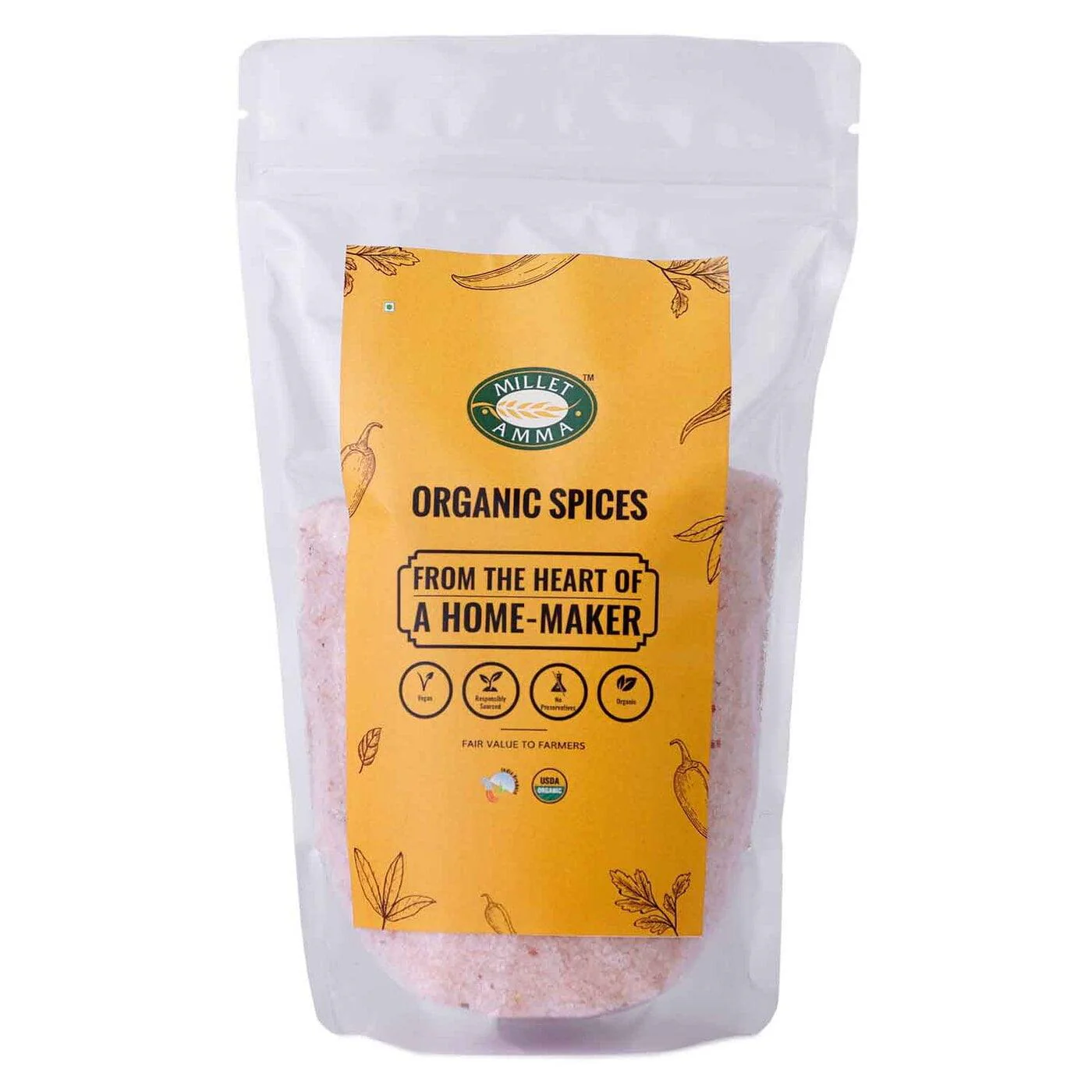Show details for Millet Amma Organic Himalayan Pink Salt - 500 GM Picture of Millet Amma Organic Himalayan Pink Salt - 500 GM