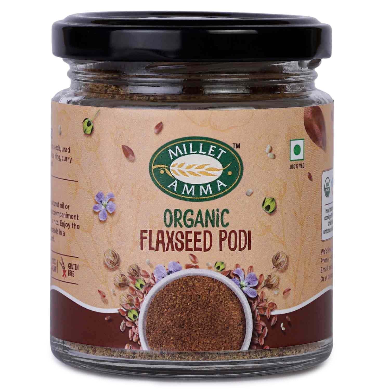 Picture of Millet Amma Organic Flaxseed Podi - 100 GM