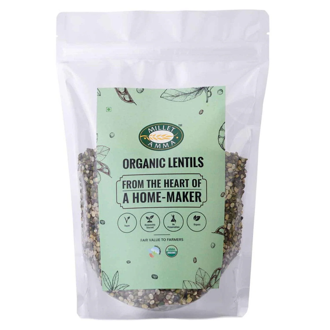 Show details for Millet Amma Organic Moong Dal Split / Green Gram - 500 GM Picture of Millet Amma Organic Moong Dal Split / Green Gram - 500 GM