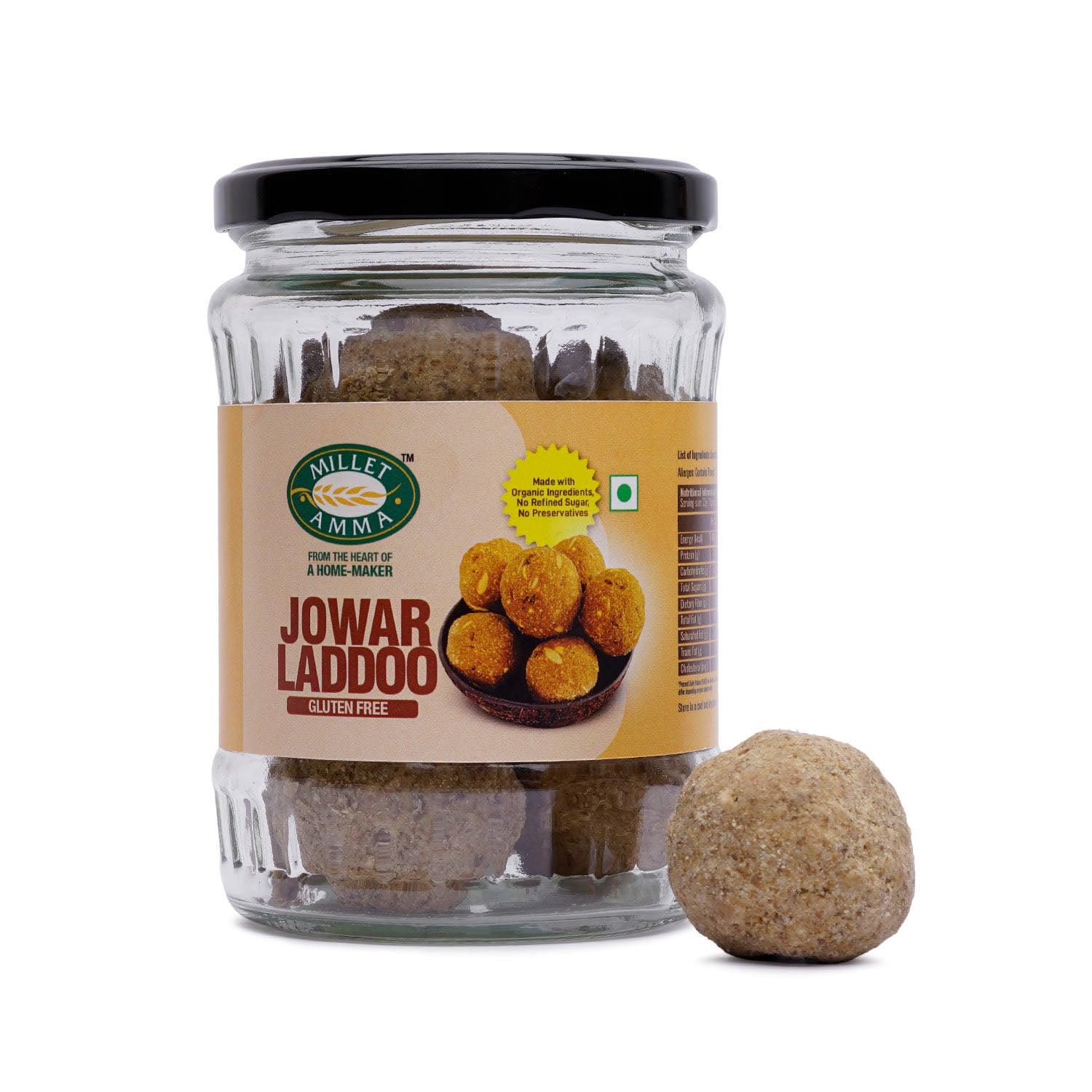 Show details for Millet Amma Jowar Laddoo Made With Jaggery - 300 GM Picture of Millet Amma Jowar Laddoo Made With Jaggery - 300 GM