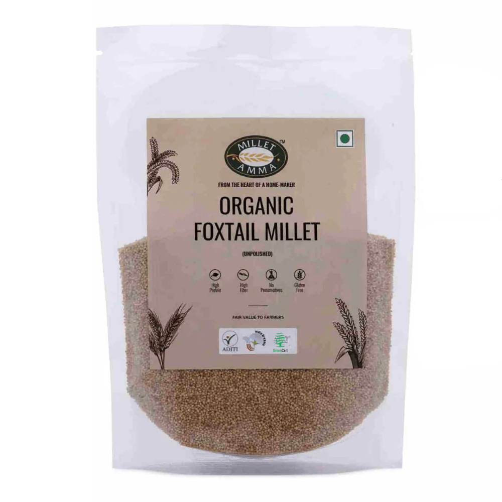 Show details for Millet Amma Organic Foxtail Millet Grains - 500 GM Picture of Millet Amma Organic Foxtail Millet Grains - 500 GM