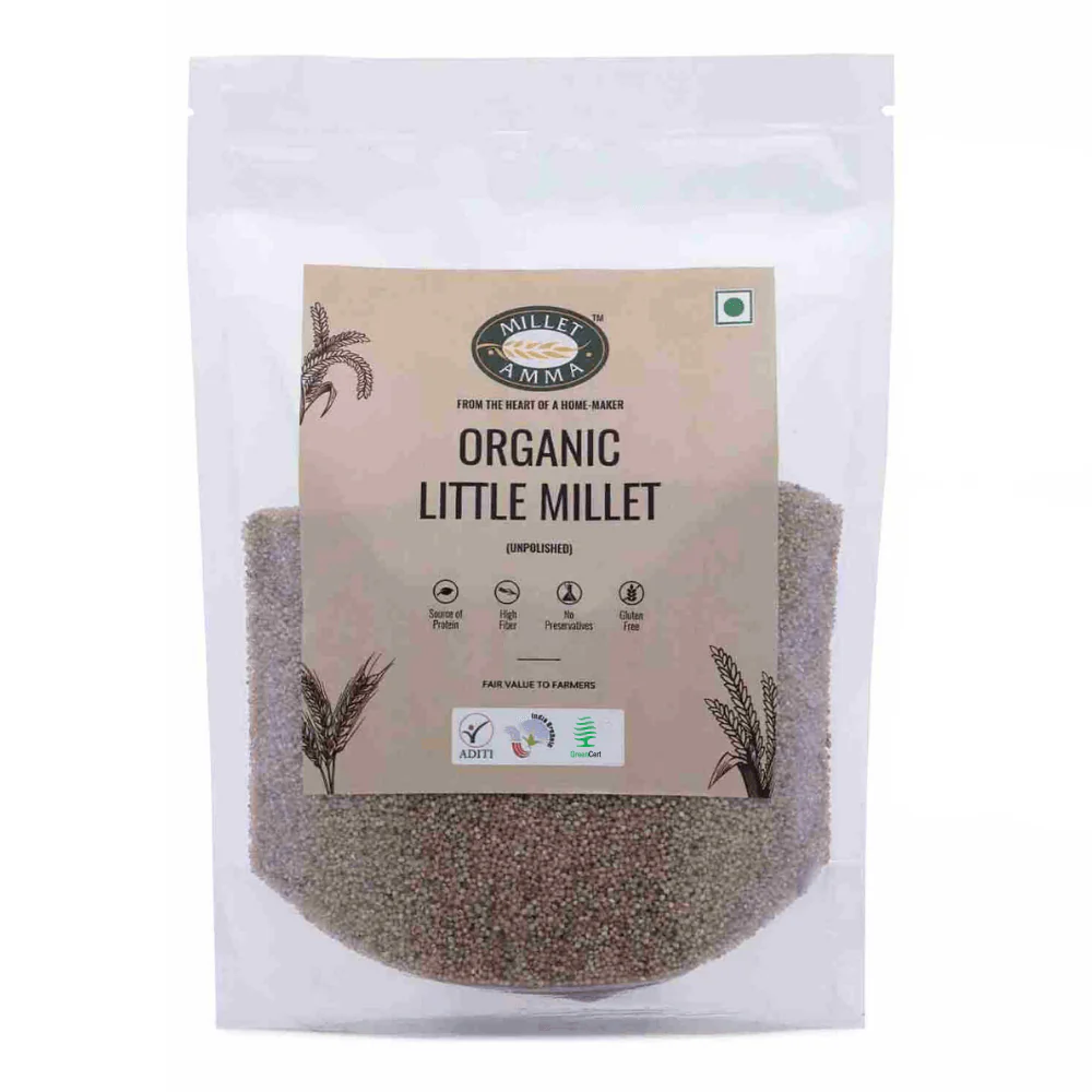Show details for Millet Amma Organic Little Millet Grains - 500 GM Picture of Millet Amma Organic Little Millet Grains - 500 GM