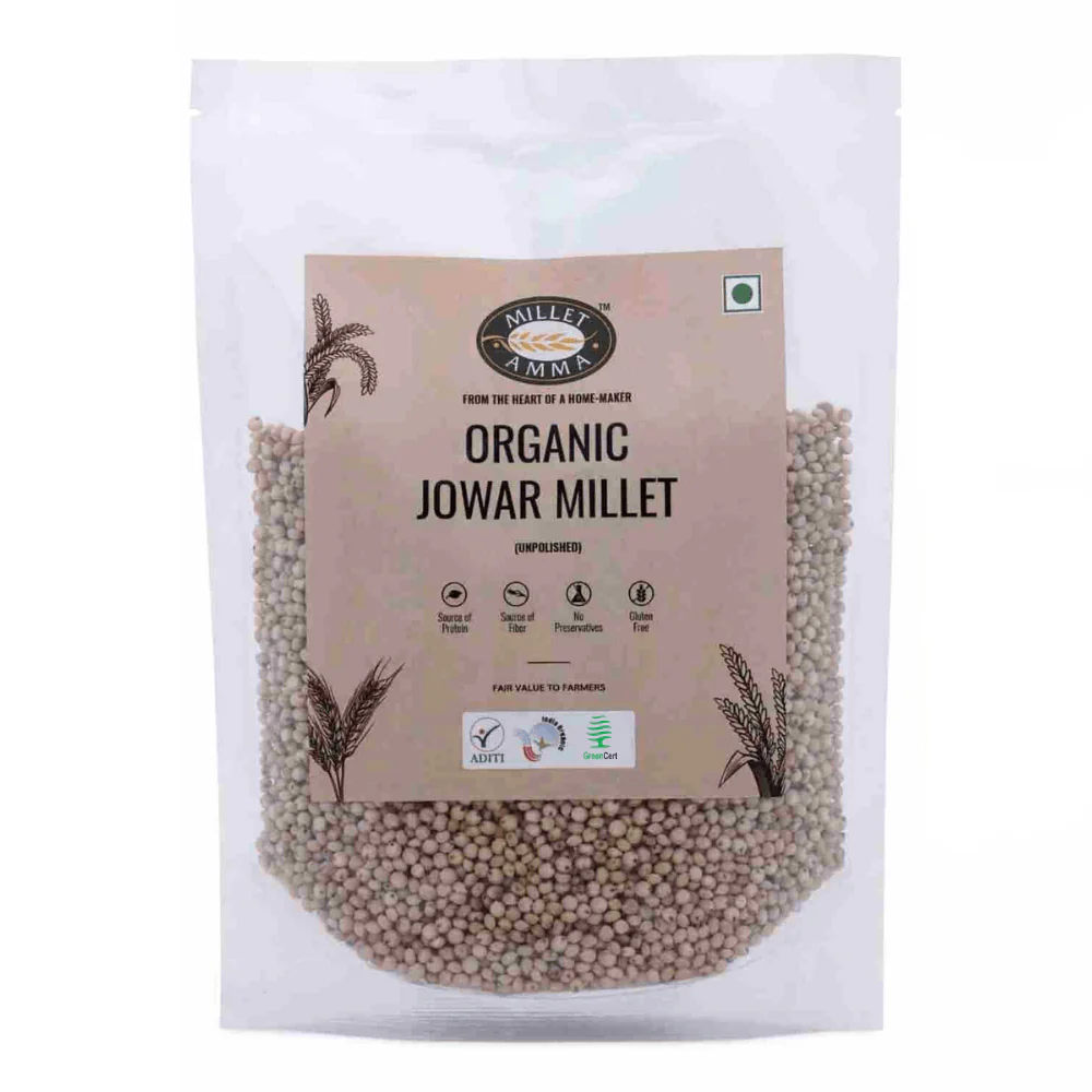 Show details for Millet Amma Organic Jowar Millet Grains - 500 GM Picture of Millet Amma Organic Jowar Millet Grains - 500 GM