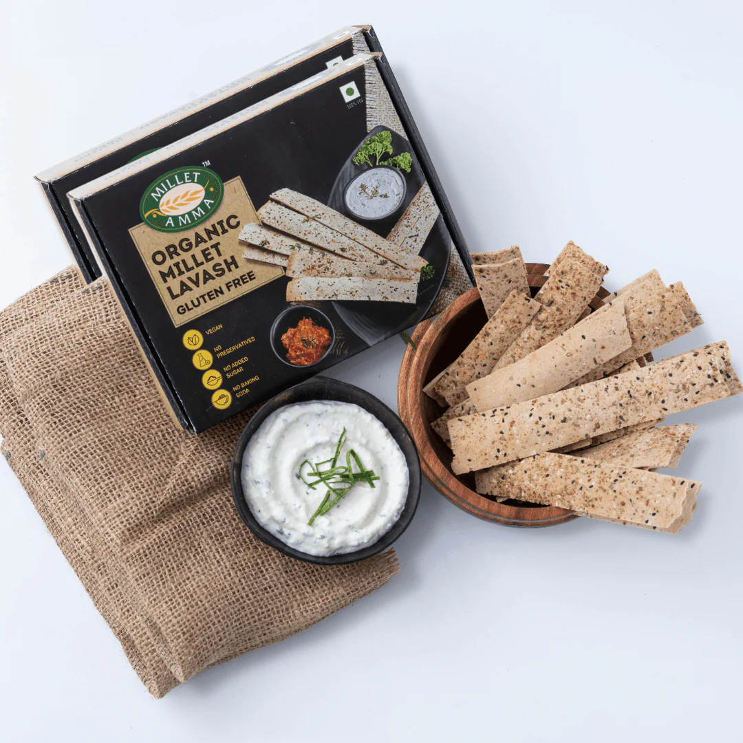 Show details for Millet Amma Organic Millet Lavash Gluten Free - 150 GM Picture of Millet Amma Organic Millet Lavash Gluten Free - 150 GM