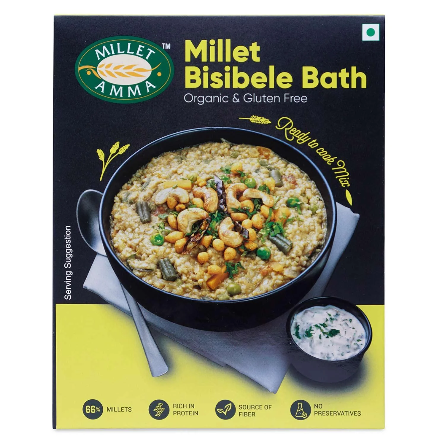 Picture of Millet Amma Organic Millet Bisibele Bath Mix - 250 GM