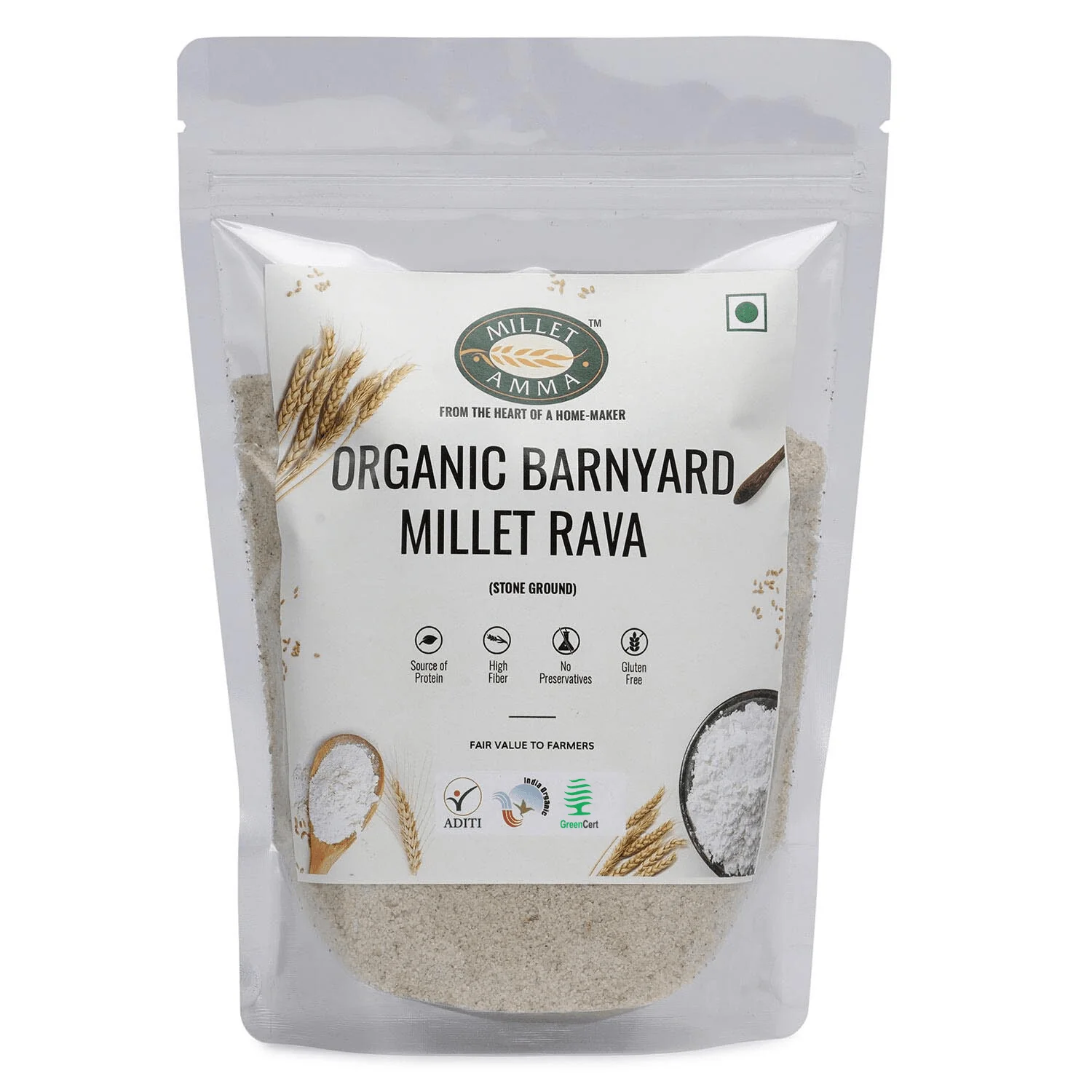 Show details for Millet Amma Organic Barnyard Millet Rava Suji - 500 GM Picture of Millet Amma Organic Barnyard Millet Rava Suji - 500 GM