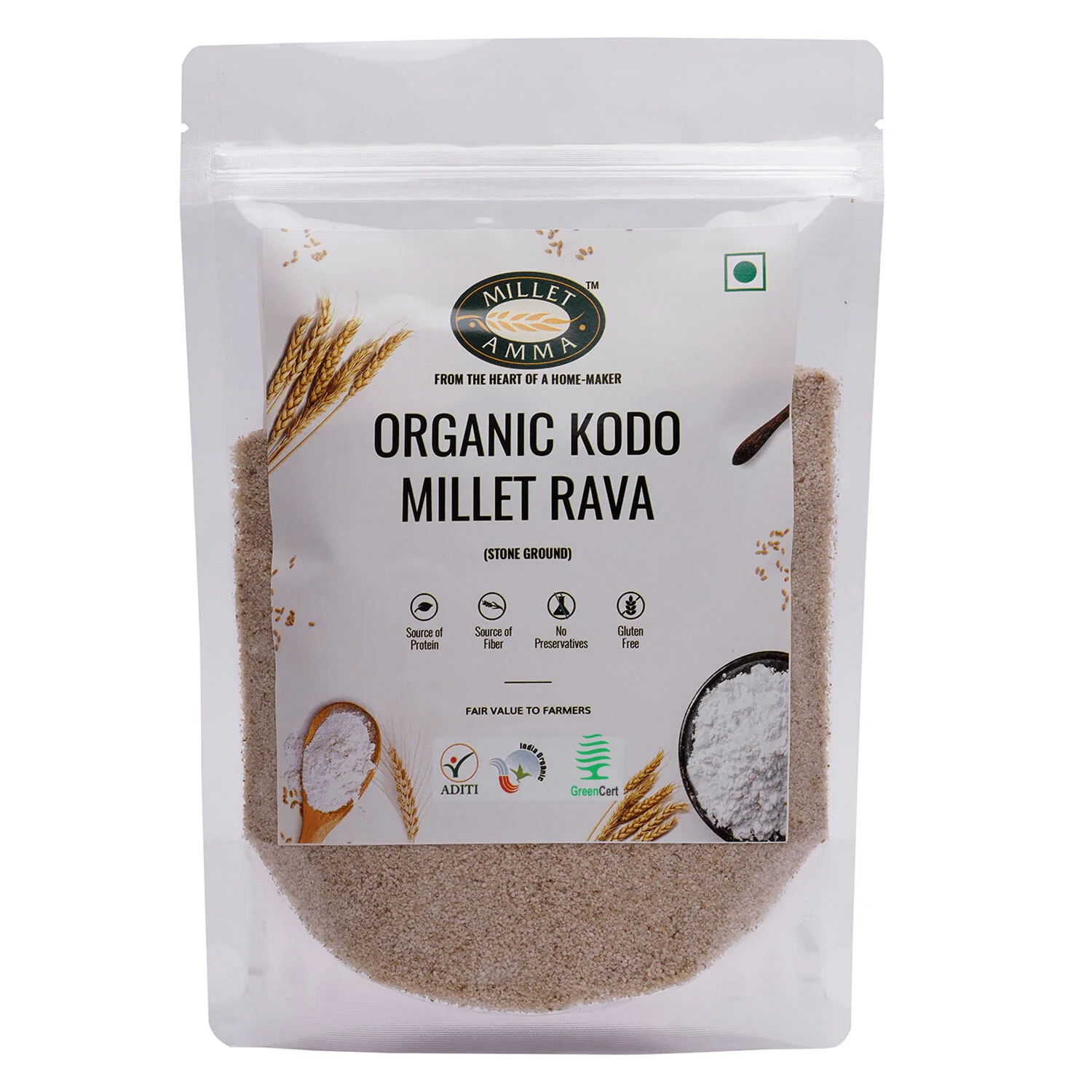 Show details for Millet Amma Organic Kodo Millet Rava - 500 GM Picture of Millet Amma Organic Kodo Millet Rava - 500 GM