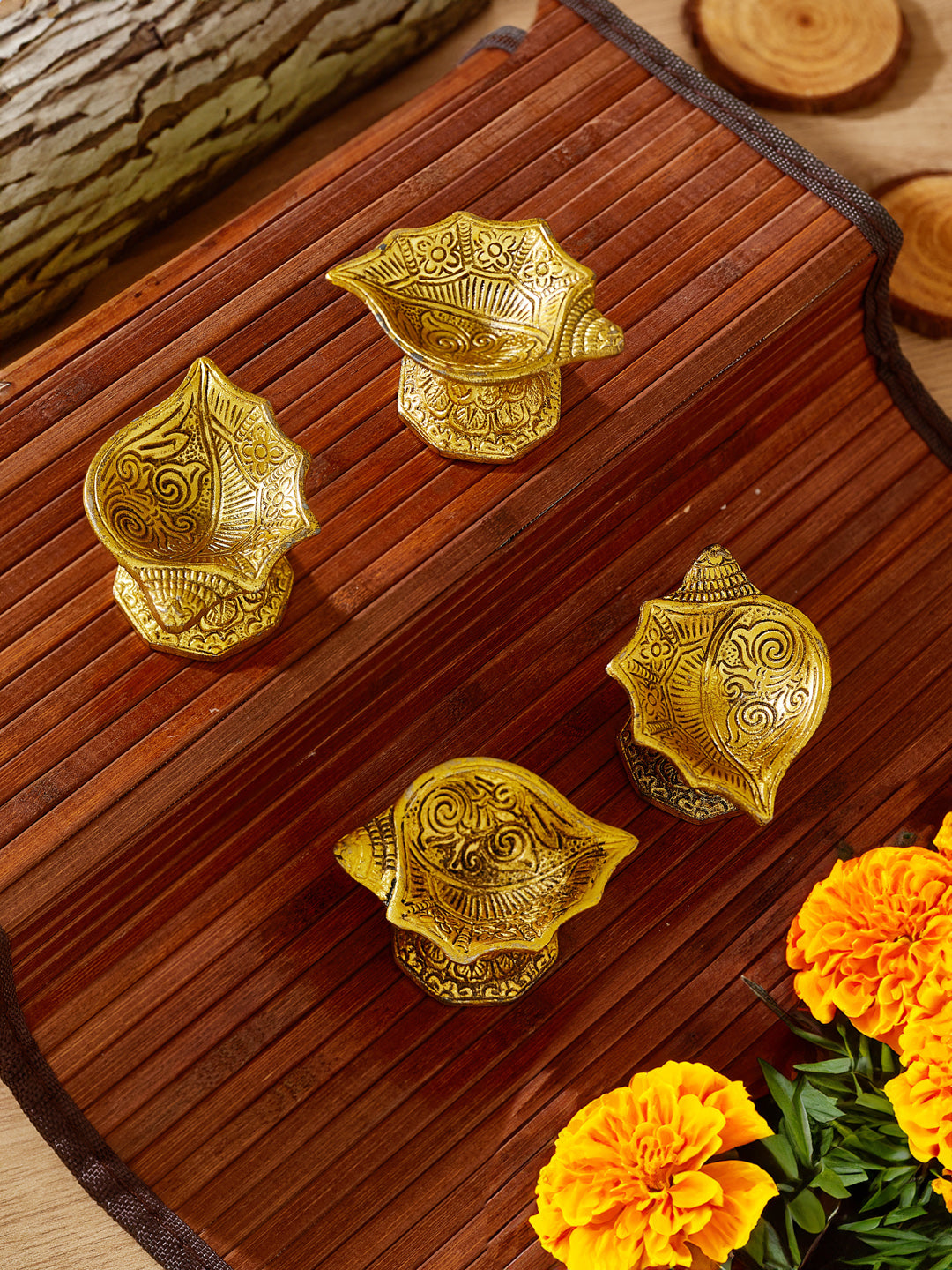 Show details for Tied Ribbons Diwali Decorations for Home, Temple, Mandir Diwali Diya for Home - Pack of 4 - 249 Grams Picture of Tied Ribbons Diwali Decorations for Home, Temple, Mandir Diwali Diya for Home - Pack of 4 - 249 Grams