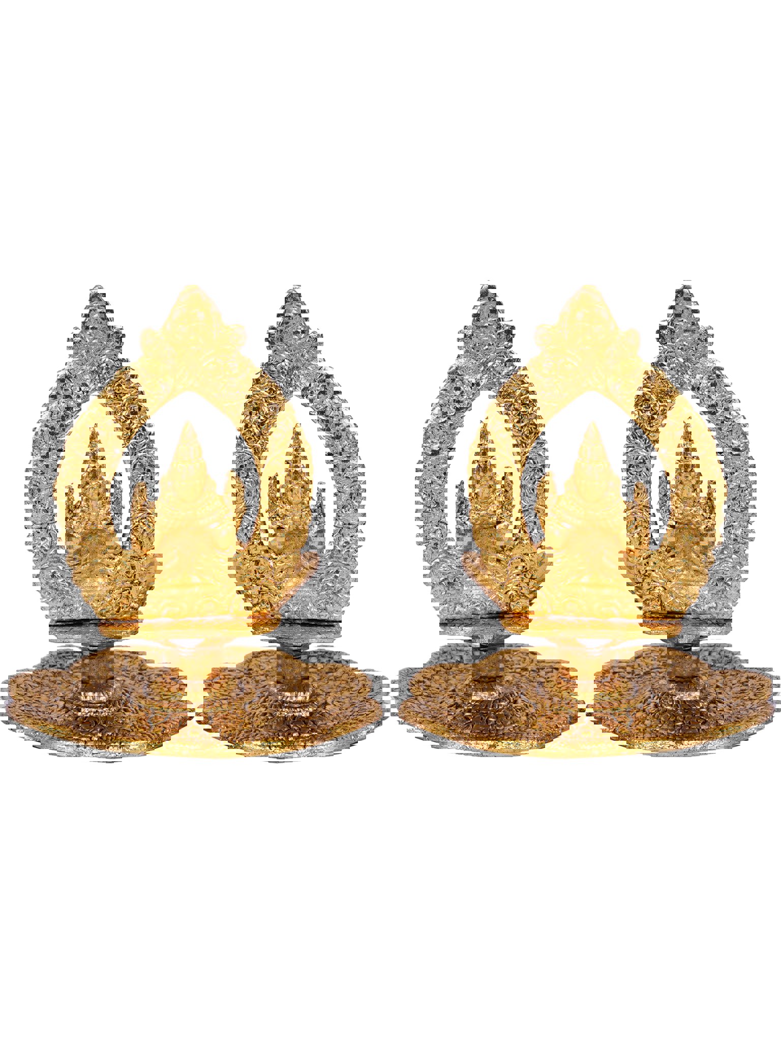 Show details for Tied Ribbons Pure Brass Aarti diya - Pack of 2 Picture of Tied Ribbons Pure Brass Aarti diya - Pack of 2