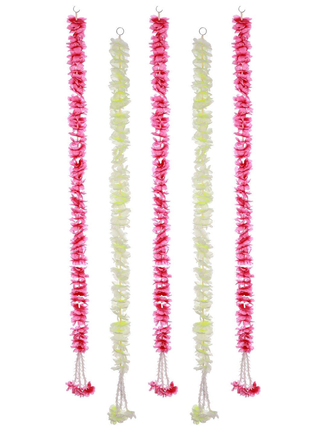 Show details for Tied Ribbons Indian Handmade Artificial Garland Flowers for Decoration - Set of 5 Picture of Tied Ribbons Indian Handmade Artificial Garland Flowers for Decoration - Set of 5