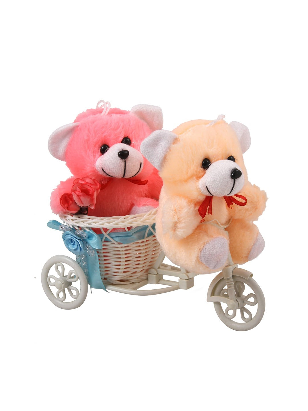 Show details for Tied Ribbons Valentine Special Decorative Cycle with 2 Small Teddy Picture of Tied Ribbons Valentine Special Decorative Cycle with 2 Small Teddy