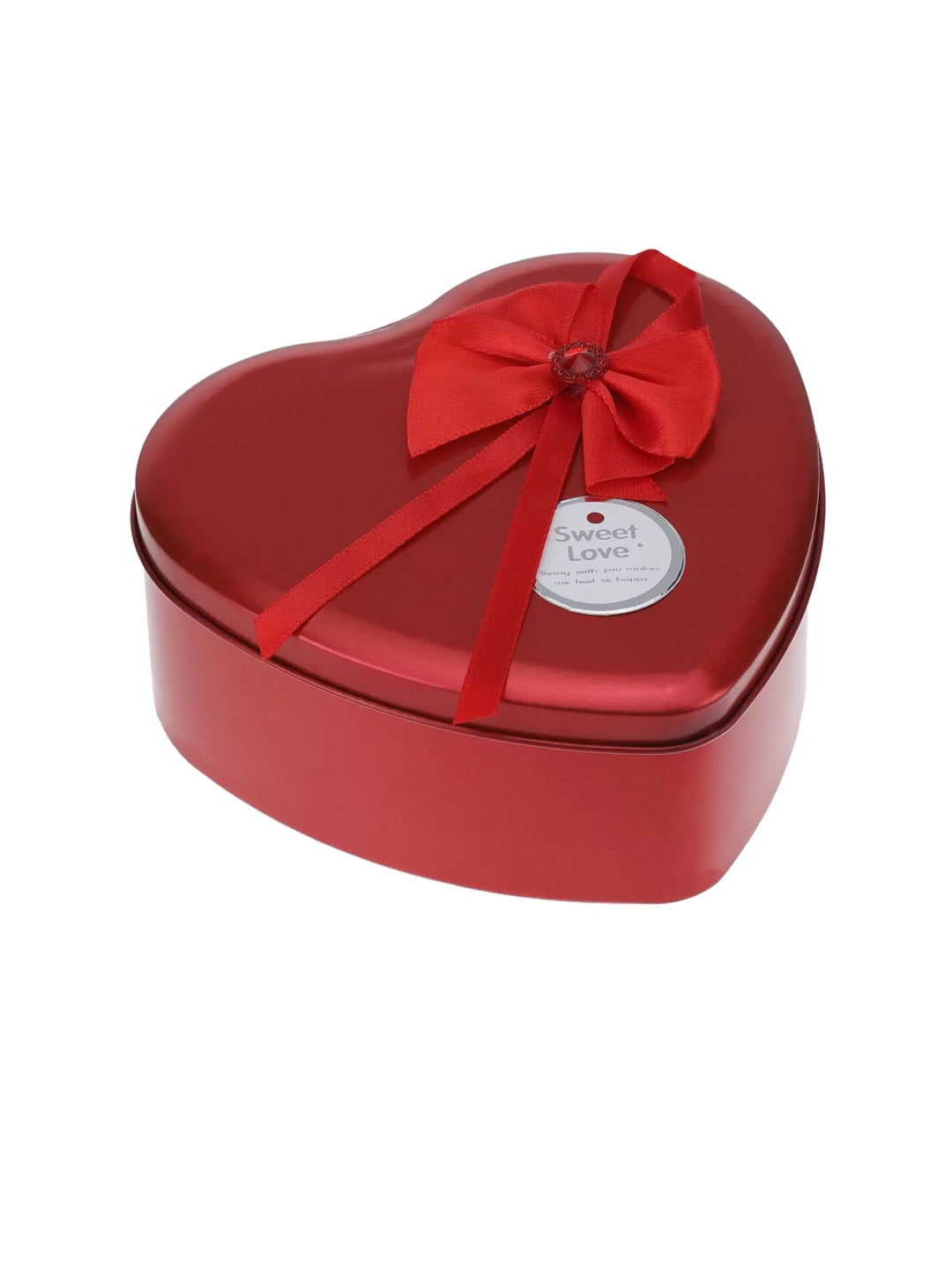 Picture of Tied Ribbons Red & White Decorative Heart Shape Box 