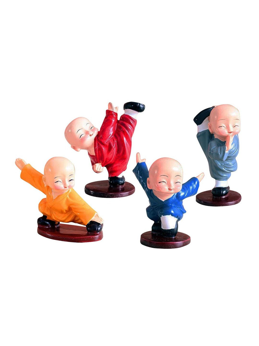 Picture of Tied Ribbons Decorative Monk Buddha Statue - Set of 4
