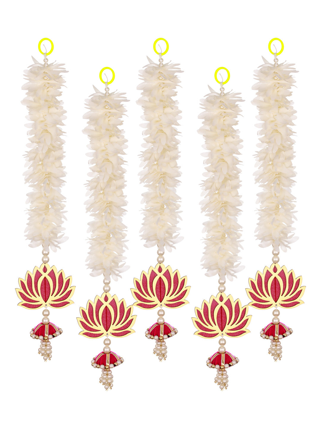 Picture of Tied Ribbons Artificial Mogra Flowers Garlands with Lotus Buds - Pack of 5