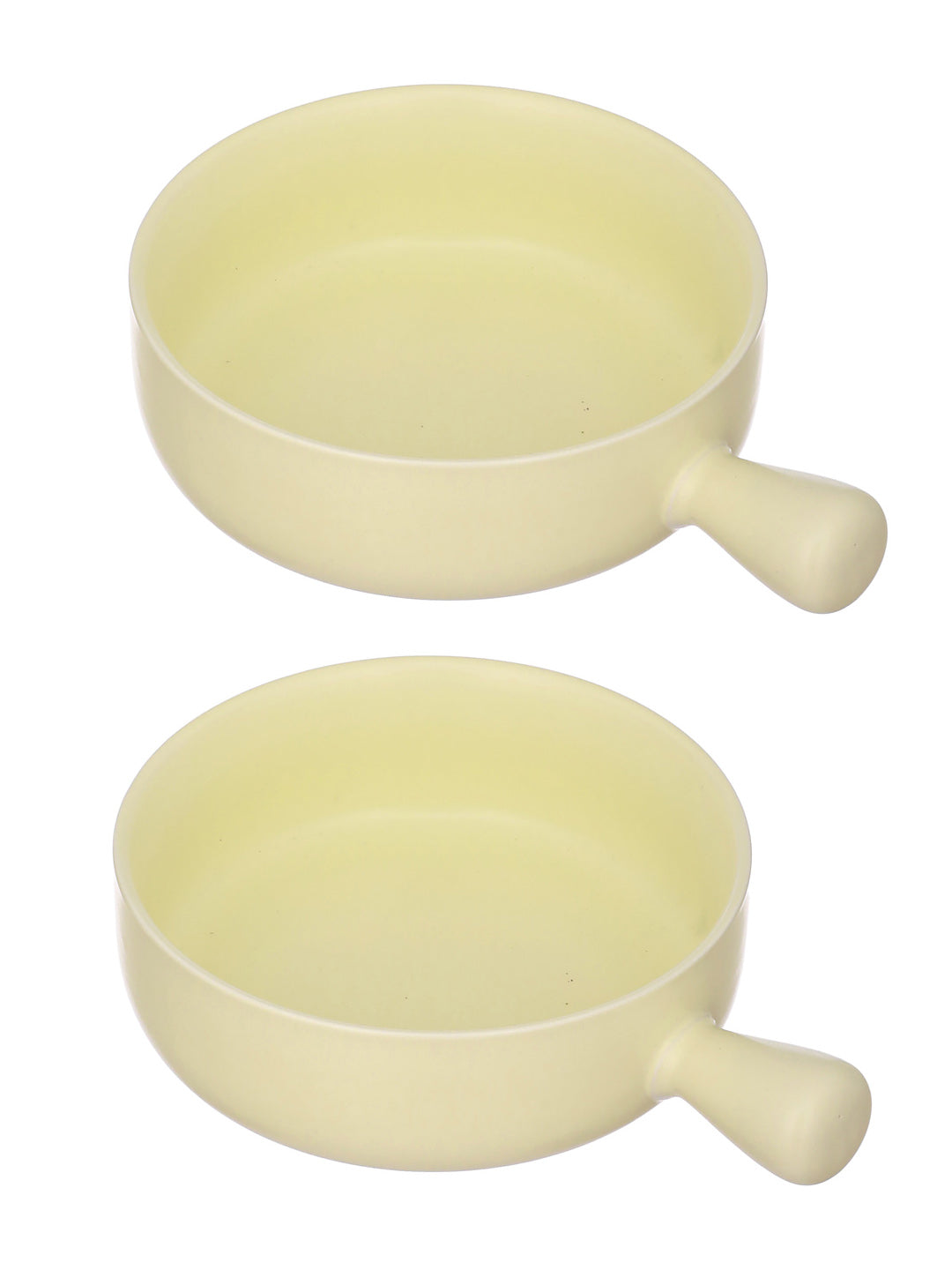 Show details for Tied Ribbons 2 Pieces Ivory White Ceramic Matte Bowls With Handle - 750 ML Picture of Tied Ribbons 2 Pieces Ivory White Ceramic Matte Bowls With Handle - 750 ML