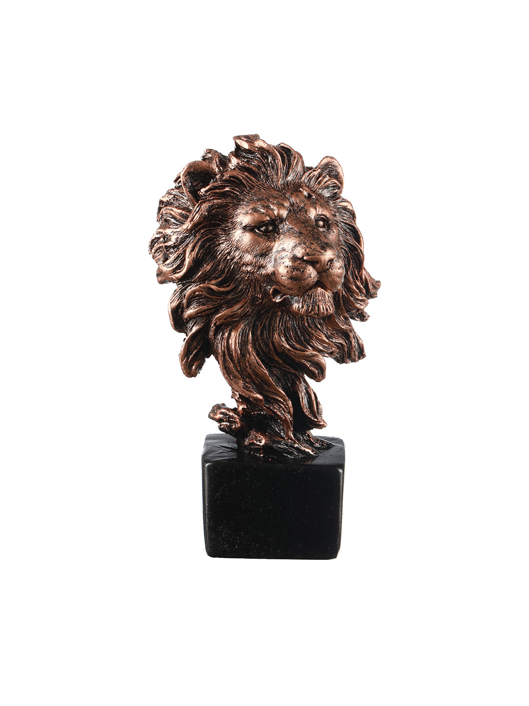 Picture of Tied Ribbons Copper-Toned Lion Head Figurine Showpiece