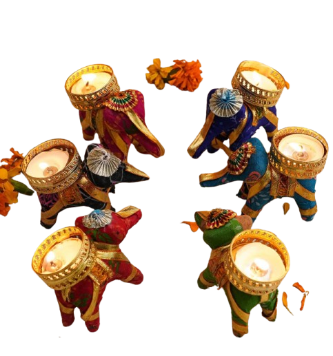 Show details for Tied Ribbons Elephant Shape Tealight Candle - Pack of 6 Picture of Tied Ribbons Elephant Shape Tealight Candle - Pack of 6