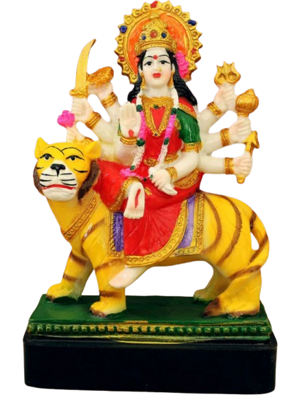 Show details for Tied Ribbons Yellow & Red Nav Durga Devi Idol Picture of Tied Ribbons Yellow & Red Nav Durga Devi Idol