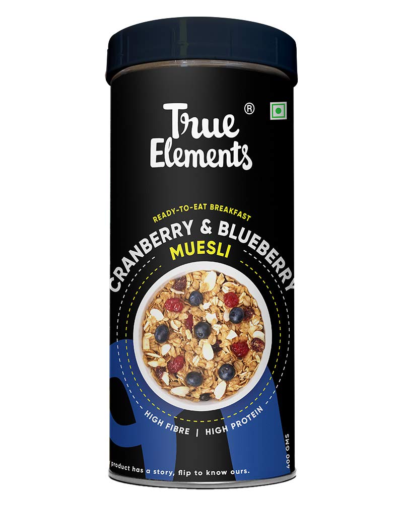 Show details for True Elements Cranberry and Blueberry Muesli - 450 GM Picture of True Elements Cranberry and Blueberry Muesli - 450 GM