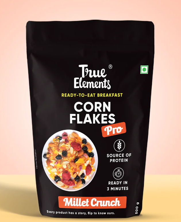 Picture of True Elements Corn Flakes Millet Crunch - 500 GM