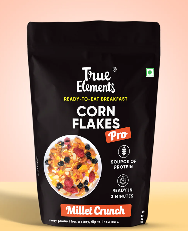 Show details for True Elements Corn Flakes Millet Crunch - 500 GM Picture of True Elements Corn Flakes Millet Crunch - 500 GM