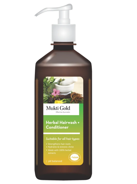 Picture of Axiom Mukti Gold Herbal Hair Wash + Conditioner - 400 ML