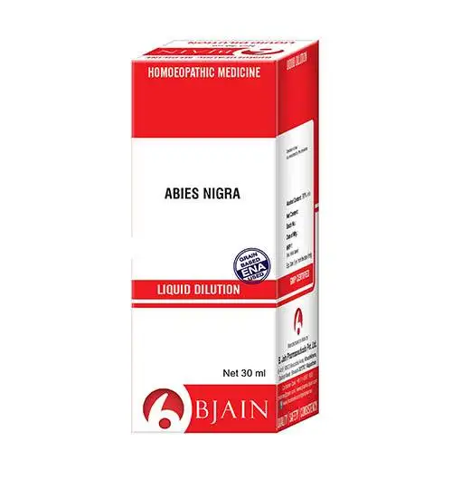 Show details for Bjain Homeopathy Abies Nigra Dilution - 30 ML Picture of Bjain Homeopathy Abies Nigra Dilution - 30 ML