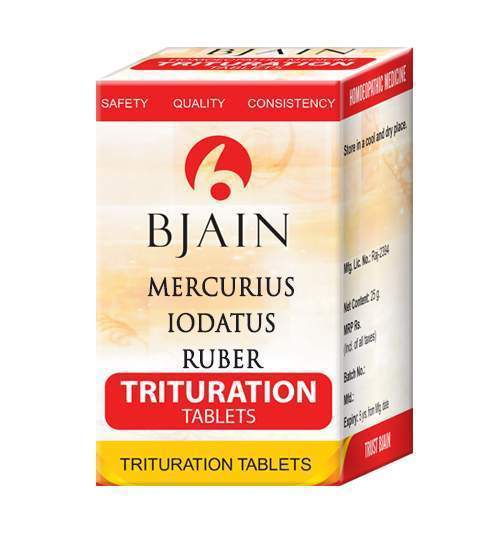 Picture of Bjain Homeopathy Mercurius Iodatus Ruber Trituration Tablets